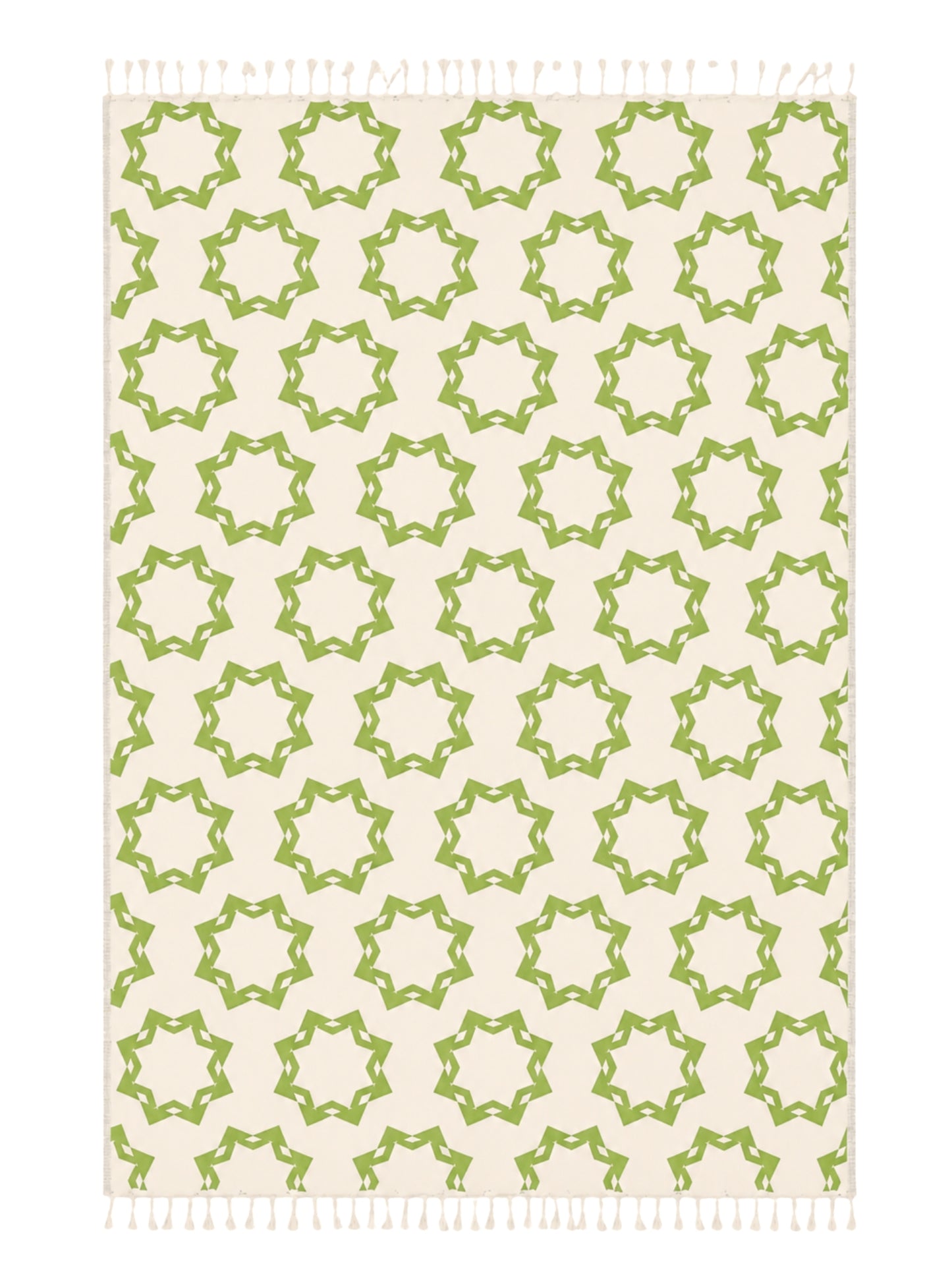 Rosette Organic Cotton Throw Blanket in Olive & Beige