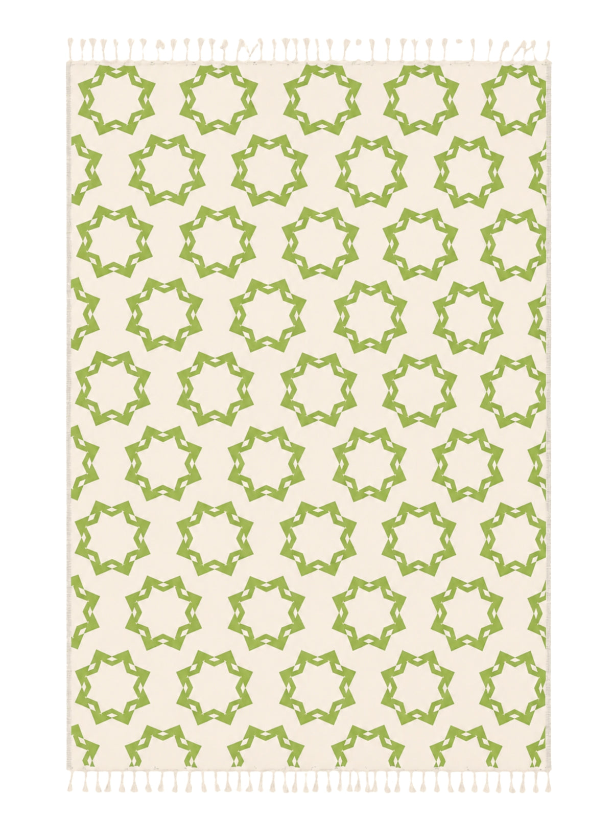 Rosette Organic Cotton Throw Blanket in Olive & Beige