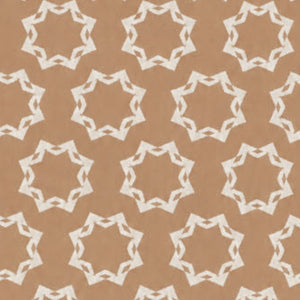 Rosette Organic Cotton Throw Blanket in Camel & Beige
