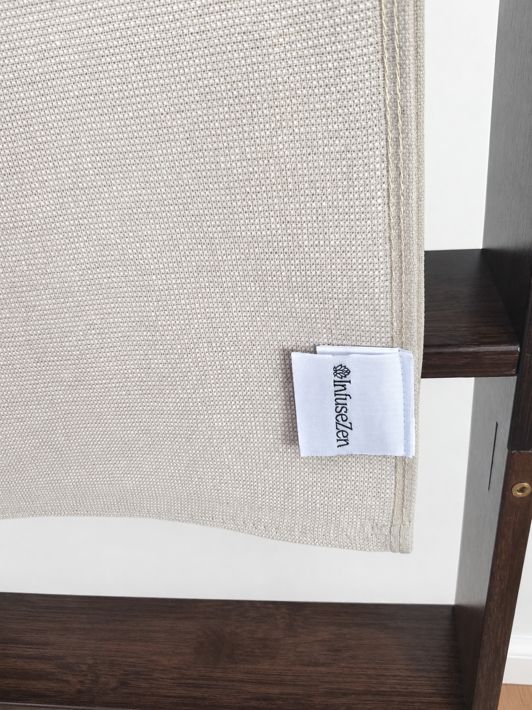 Stucco Organic Terry Cloth Lined Turkish Towel in Beige