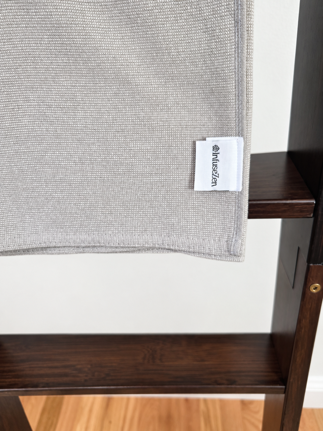 Stucco Organic Terry Cloth Lined Turkish Towel in Light Grey