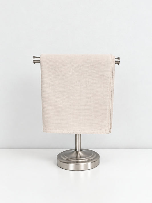 Stucco Organic Terry Cloth Lined Hand Towel in Beige