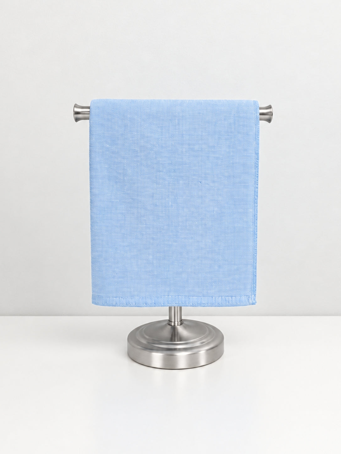 Stucco Organic Terry Cloth Lined Hand Towel in Light Blue