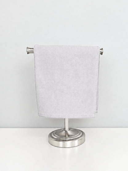 Stucco Organic Terry Cloth Lined Hand Towel in Light Grey