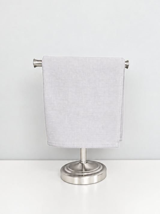 Stucco Organic Terry Cloth Lined Hand Towel in Light Grey