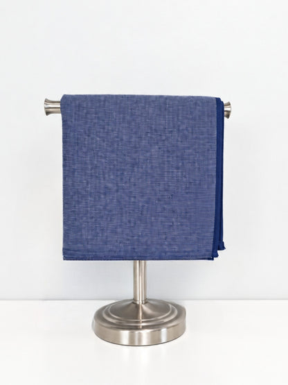 Stucco Organic Terry Cloth Lined Hand Towel in Navy