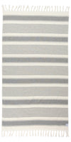 Sauna Stripe Organic Terry Cloth Lined Turkish Towel in Dark Grey