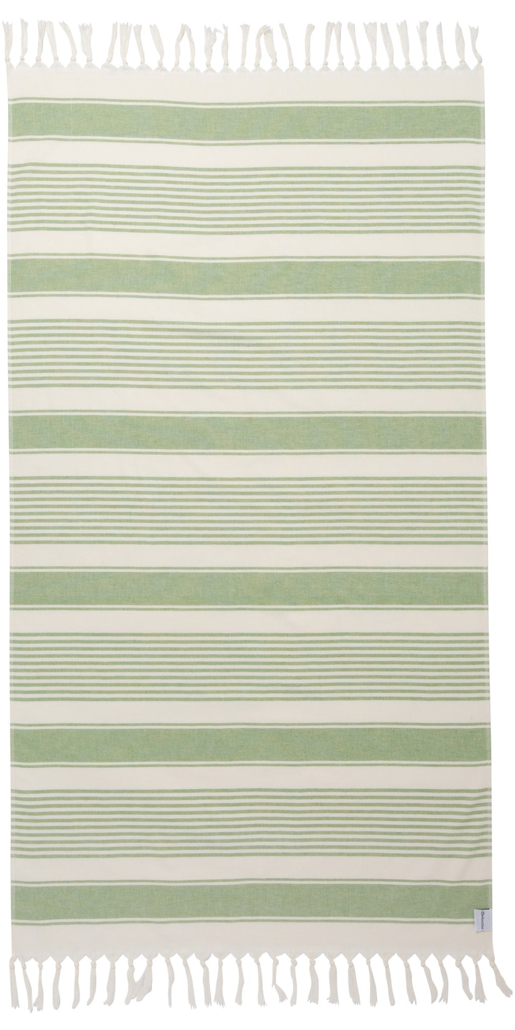 Sauna Stripe Organic Terry Cloth Lined Turkish Towel in Olive Green