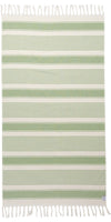Sauna Stripe Organic Terry Cloth Lined Turkish Towel in Olive Green