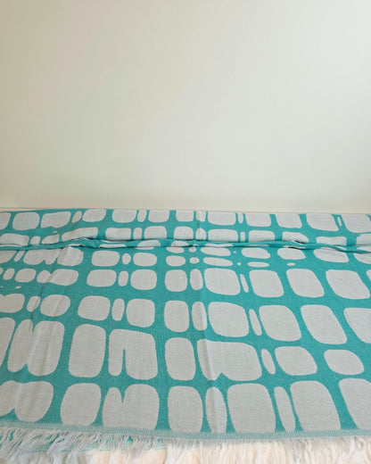 OUTLET SALE - Stone Turkish Towel in Mint - FINAL SALE