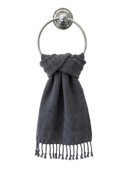 Stonewashed Organic Turkish Cotton Hand Towel in Faded Black