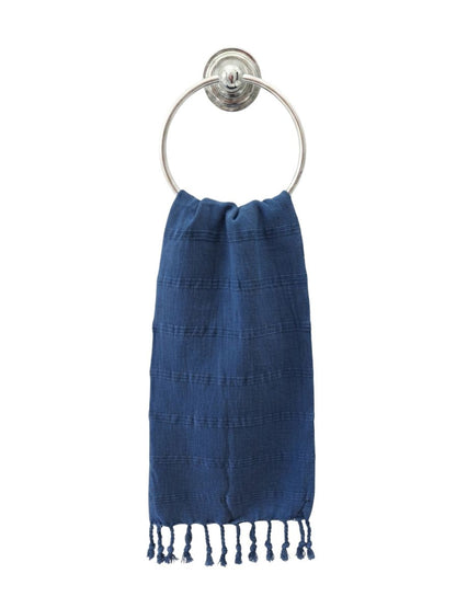 Stonewashed Organic Turkish Cotton Hand Towel in Blue