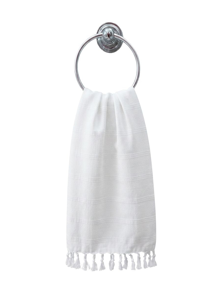 Stonewashed Organic Turkish Cotton Hand Towel in Almost White