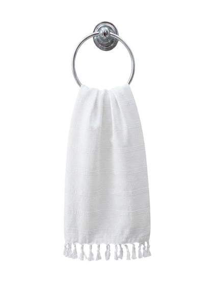 Stonewashed Organic Turkish Cotton Hand Towel in Almost White