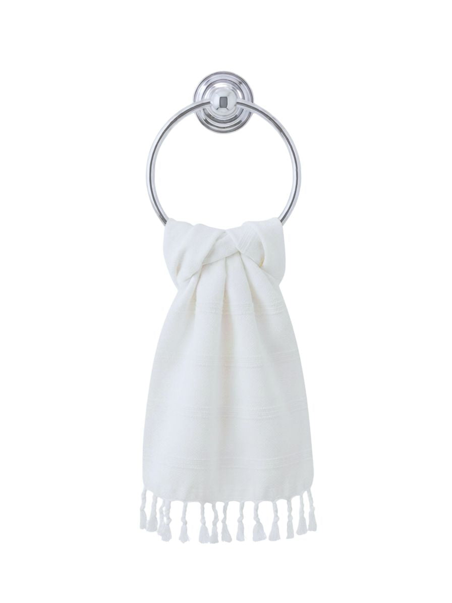 Stonewashed Organic Turkish Cotton Hand Towel in Almost White