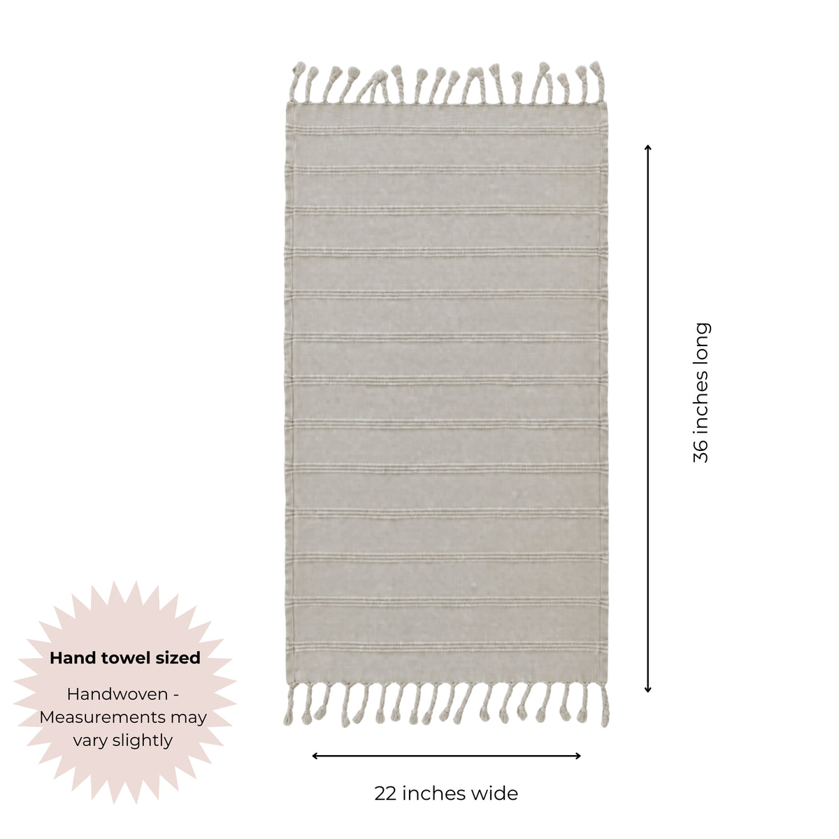 Stonewashed Organic Turkish Cotton Hand Towel in Beige