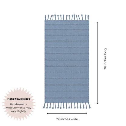 Stonewashed Organic Turkish Cotton Hand Towel in Denim