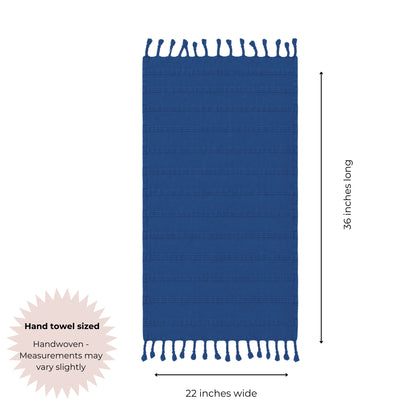 Stonewashed Organic Turkish Cotton Hand Towel in Blue