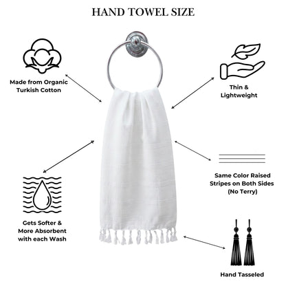Stonewashed Organic Turkish Cotton Hand Towel in Almost White