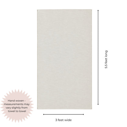 Stucco Organic Terry Cloth Lined Turkish Towel in Beige