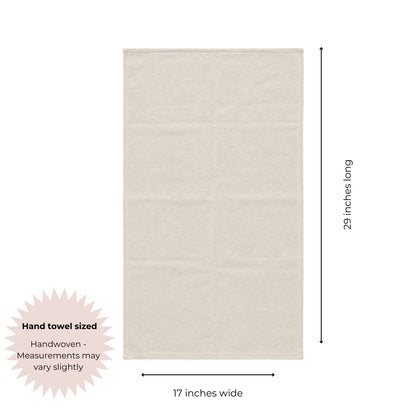 Stucco Organic Terry Cloth Lined Hand Towel in Beige