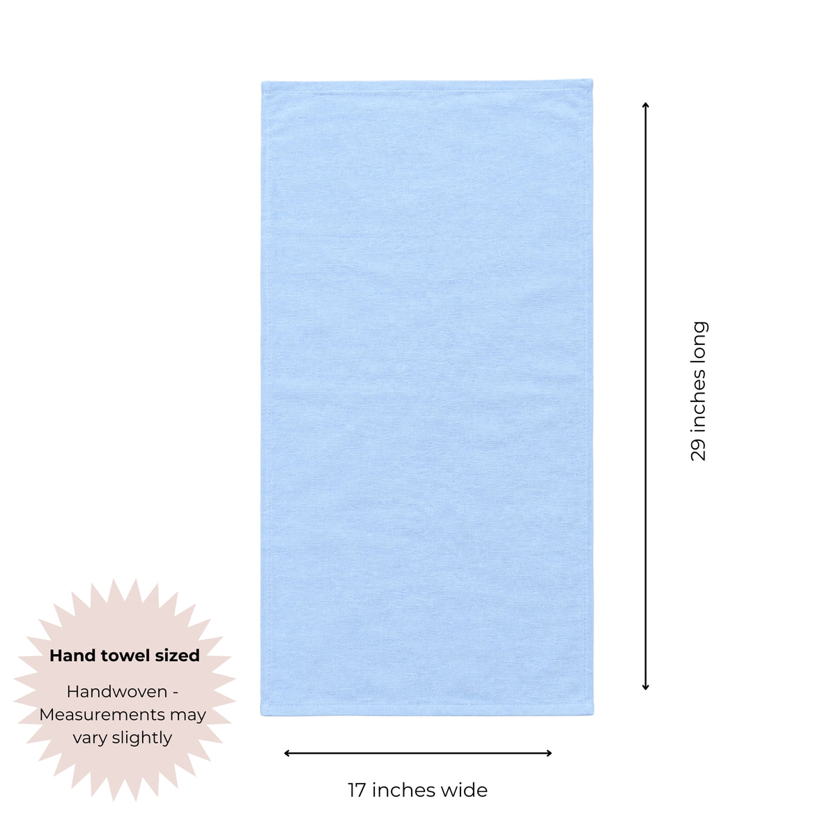 Stucco Organic Terry Cloth Lined Hand Towel in Light Blue