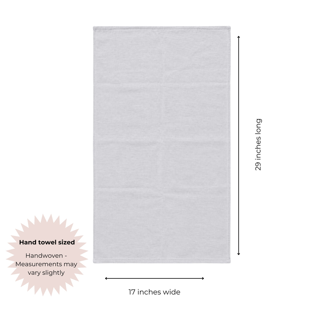 Stucco Organic Terry Cloth Lined Hand Towel in Light Grey