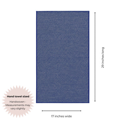 Stucco Organic Terry Cloth Lined Hand Towel in Navy