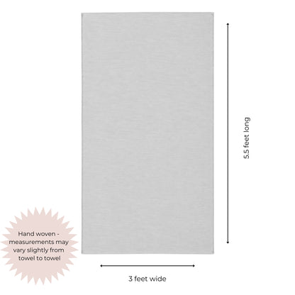 Stucco Organic Terry Cloth Lined Turkish Towel in Light Grey