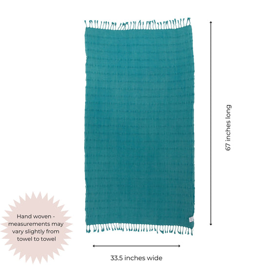 Stonewashed Turkish Towel in Teal