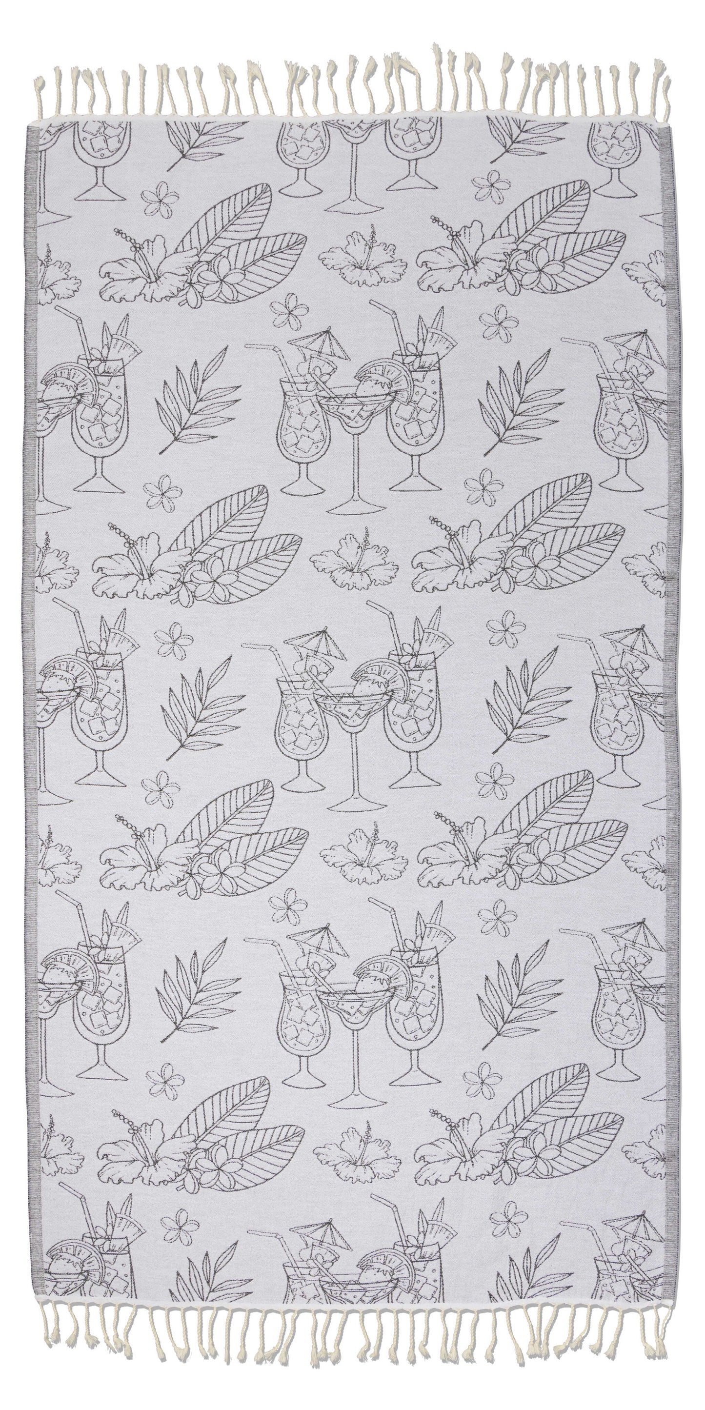 Tropical Drink Organic Turkish Towel in Black