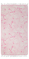 Tropical Flamingo Organic Turkish Towel in Pink