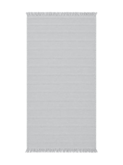 Vita Organic Terry Cloth Lined Turkish Towel in Light Grey