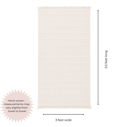 Vita Organic Terry Cloth Lined Turkish Towel in Cream