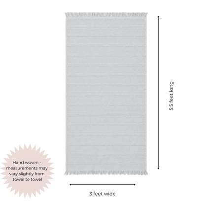 Vita Organic Terry Cloth Lined Turkish Towel in Light Grey