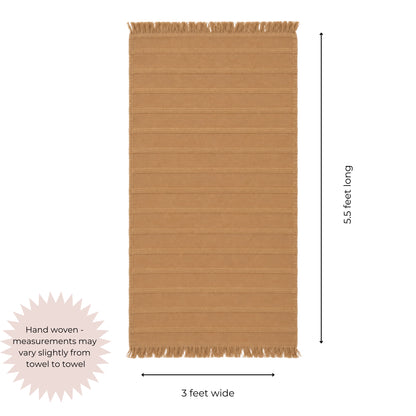 Vita Organic Terry Cloth Lined Turkish Towel in Teracotta