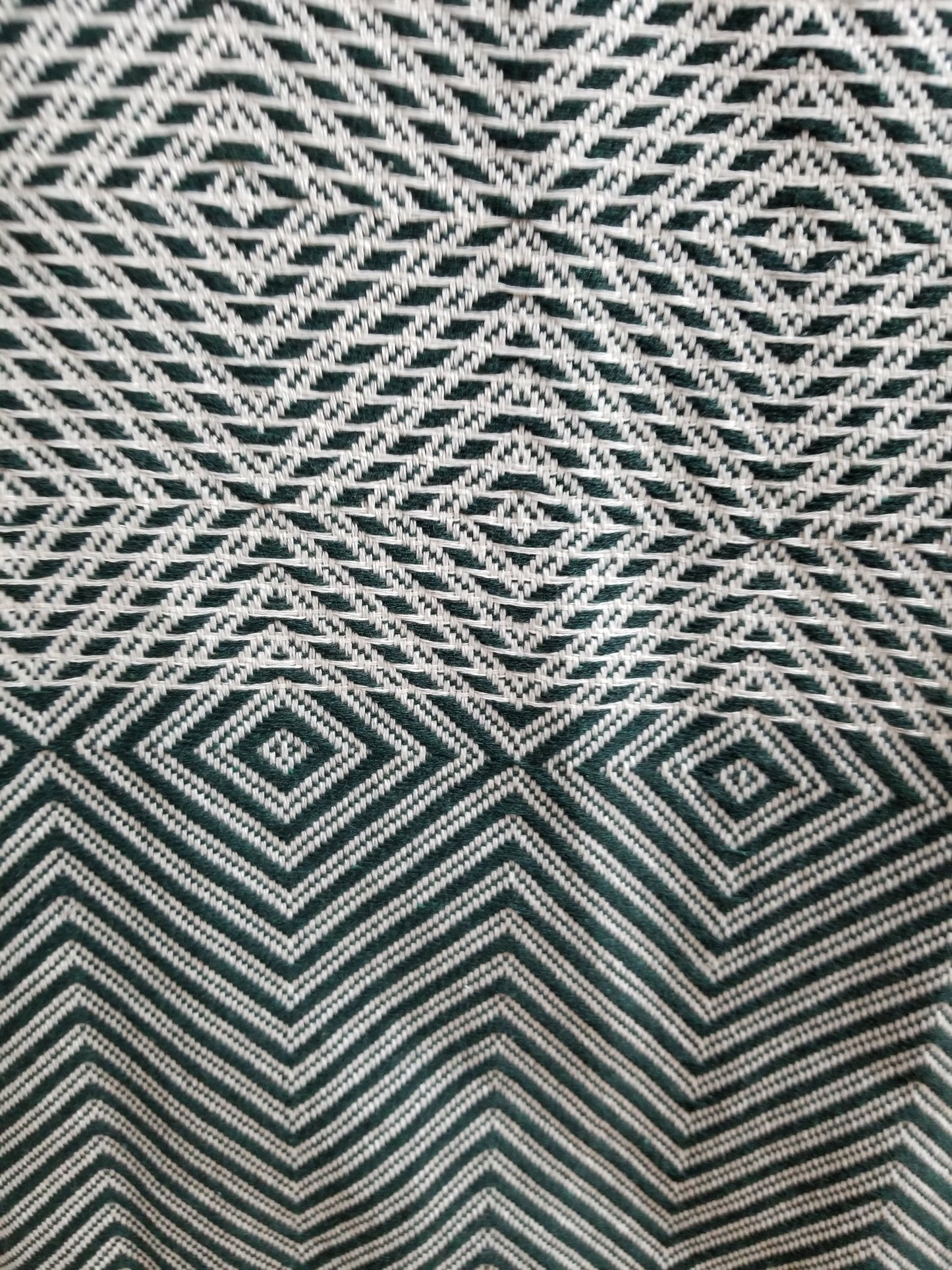 OUTLET SALE - Diamond Weave Turkish Cotton Throw Blanket in Dark Green