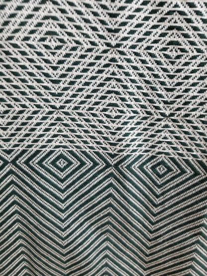 OUTLET SALE - Diamond Weave Turkish Cotton Throw Blanket in Dark Green