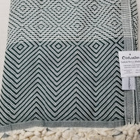 OUTLET SALE - Diamond Weave Turkish Cotton Throw Blanket in Dark Green