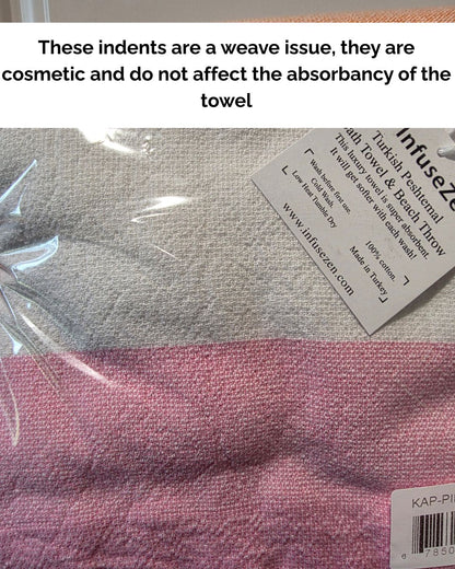 OUTLET SALE - Kapris Terry Lined Turkish Towel in Orange and Pink - FINAL SALE