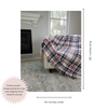 Plaid Turkish Throw Blanket in White with Red, Navy and Grey
