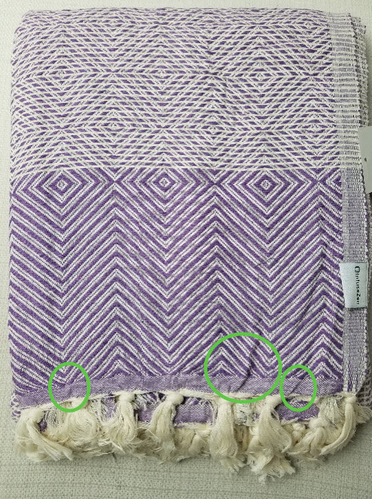 OUTLET SALE - Diamond Weave Turkish Cotton Throw Blanket in Purple - FINAL SALE
