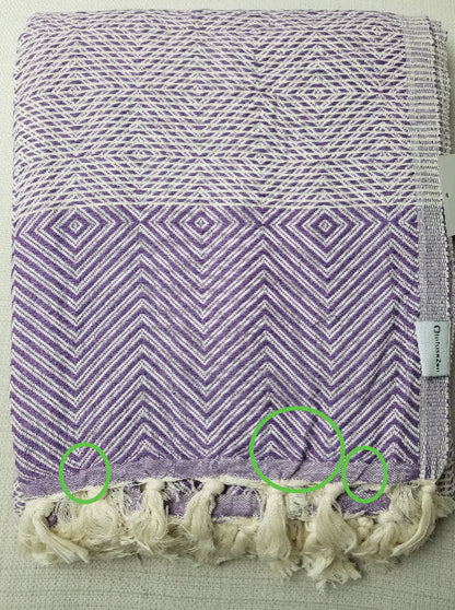 OUTLET SALE - Diamond Weave Turkish Cotton Throw Blanket in Purple - FINAL SALE