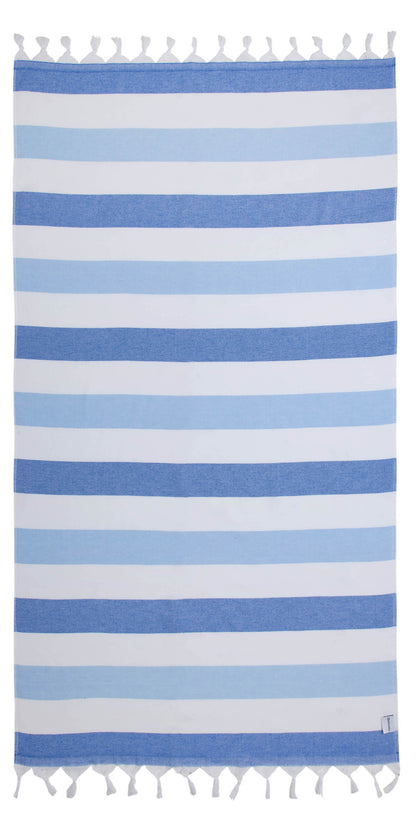 OUTLET SALE - Kapris Terry Lined Turkish Towel in Blue