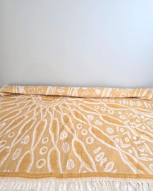 OUTLET SALE - Sun Turkish Towel in Mustard Yellow - FINAL SALE