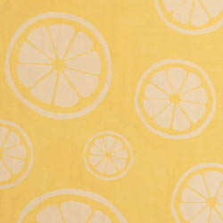 Citrus Print Cotton Reversible Turkish Towel in Lemon
