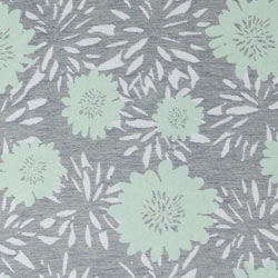 Flower Pop Organic Cotton Medium Weight Throw Blanket in Navy & Mint