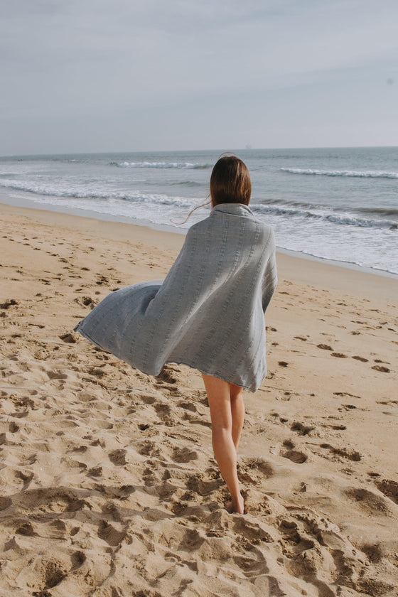 Stonewashed Organic Turkish Towel in Denim