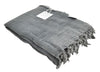 Stonewashed Small Turkish Throw Blanket in Charcoal Grey/Faded Black
