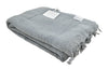 Stonewashed Organic Small Turkish Throw Blanket in Denim Blue/Grey